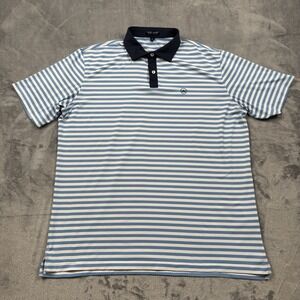 Peter Millar Crown Crafted Men's Bass Performance Jersey Striped Polo Size XL